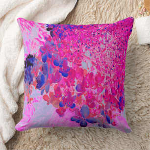 Elegante Fuchsia en Donkerblauwe Limelight Hydrang Kussen