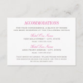 Elegante Fuchsia en grijze bruiloft accommodaties Informatiekaartje (Voorkant)