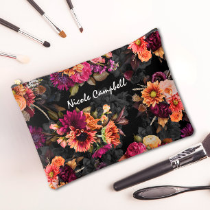 Elegante Fuchsia Oranje Botanische Monogram Etui