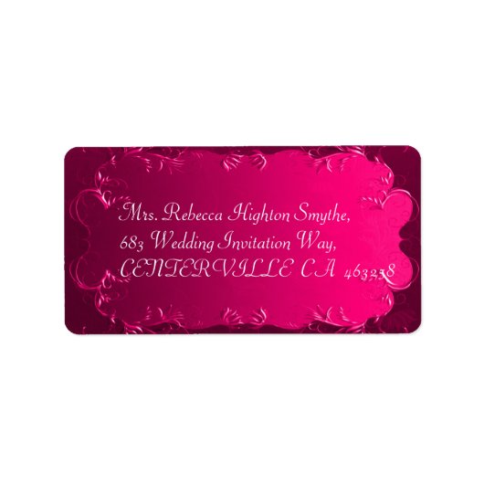 Elegante Fuchsia Roze Bruiloft Adresetiketten Etiket (Voorkant)