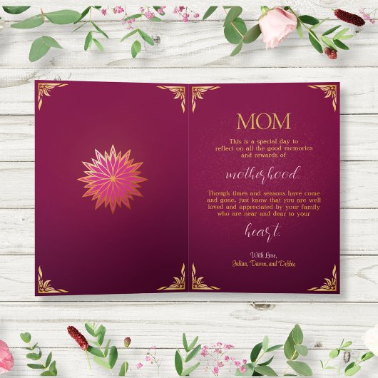 Élégante Fushia et Or Carte Personnalisée de Fête