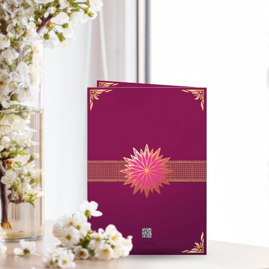 Élégante Fushia et Or Carte Personnalisée de Fête