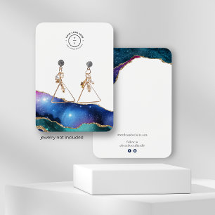 Elegante Galaxy Stars Gold Edge Logo Sieraden Kaar Visitekaartje