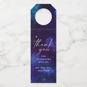 Elegante Galaxy Trouw Dankjewel Marineblauw Heel Flessenhanger