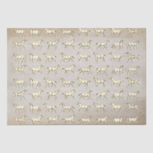 Elegante galopperende paarden beige toilet tissuepapier