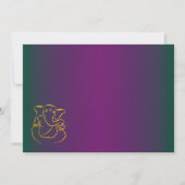 Elegante Ganesh | Indiase God Purple RSVP Kaarten (Achterkant)