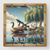 Elegante ganzen Natuur Vierkante Klok (Voorkant)