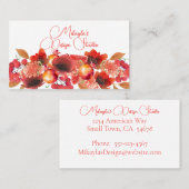 Elegante Garland van vruchten en bloemen Visitekaartje (Voorkant / Achterkant)