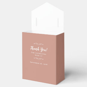 Elegante gast bedank je huwelijks koppel roze goud bedankdoosjes