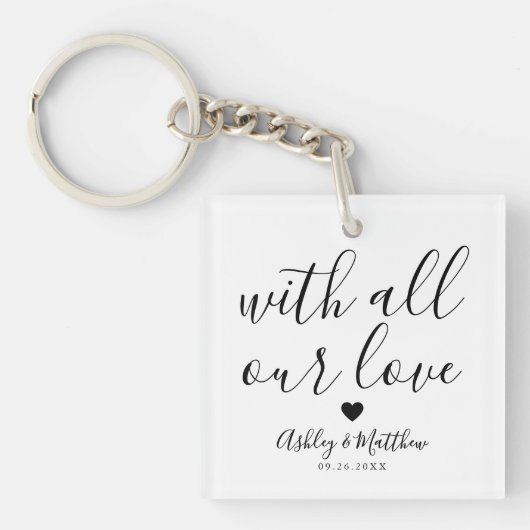 Elegante gast bruiloft gunst sleutelhanger (Voorkant)