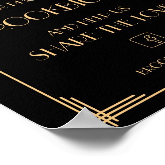 Élégante Gatsby Art Déco Noir (Coin)