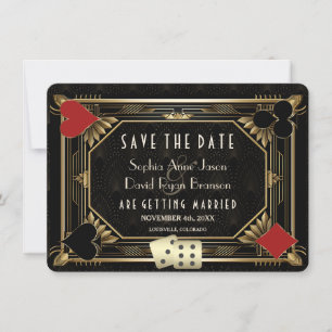 Elegante Gatsby Casino Royale Vegas Poker Huwelijk Save The Date