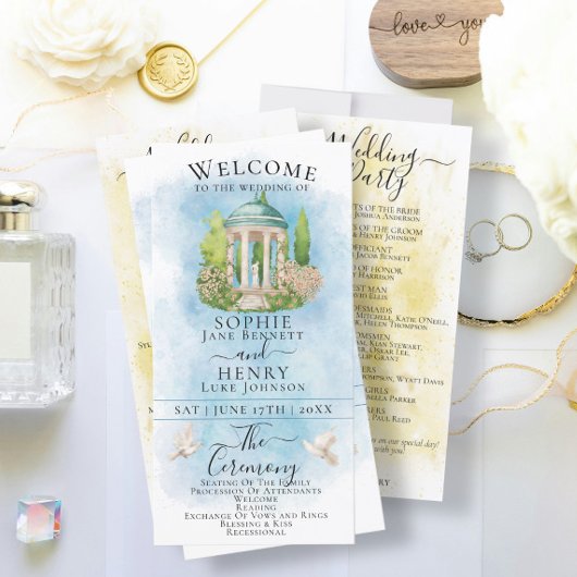 Elegante Gazebo bloemenduiven Luxe Trouwprogramma