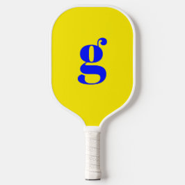 Elegante Geboldende Monogram Initiaal Kanariegeel Pickleball Paddle