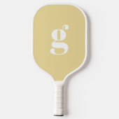 Elegante Geboldene Monogram Beginletter Marsepein Pickleball Paddle (Achterkant)