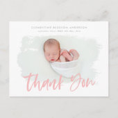 Elegante geboorte aankondiging foto dank u (Voorkant)