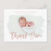 Elegante geboorte aankondiging foto dank u (Voorkant)