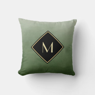 Elegante geborstelde groene met eenvoudige gouden kussen