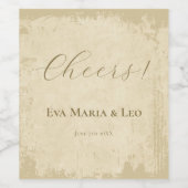 Elegante gebroken witte grunge rand wijn etiket (Enkel label)