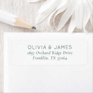 Elegante Gedempte Groene Minimalist Etiket