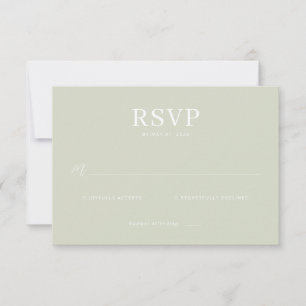 Elegante Gedempte Groene RSVP Kaart