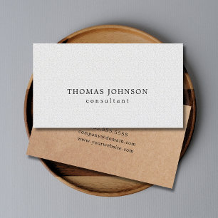Elegante GEDRUKTE Kraft Textuur Witte Consultant Visitekaartje