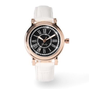 Elegante gedrukte steentjes Voeg naam gepersonalis Horloge
