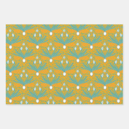 Elegante gedurfde moderne lente sneeuwklokbloemen inpakpapier vel