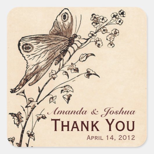 Elegante  geïnspireerde bruiloft Sticker (Voorkant)