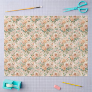 Elegante geïnspireerde pastel Roos decoupage Tissuepapier