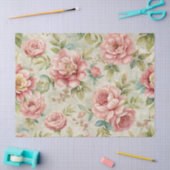 Elegante  geïnspireerde roze bloem Ephemera Tissuepapier (Craft)