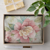 Elegante  geïnspireerde roze bloem Ephemera Tissuepapier (Geschenk)