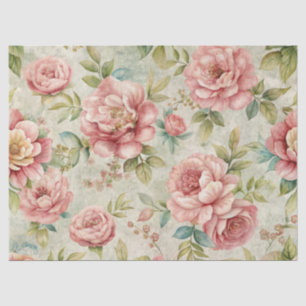 Elegante geïnspireerde roze bloem Ephemera Tissuepapier