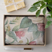 Elegante geïnspireerde roze bloem Ephemera Tissuepapier (Geschenk)