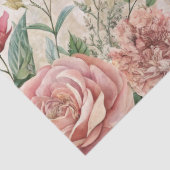 Elegante geïnspireerde roze bloem Ephemera Tissuepapier (Detail)