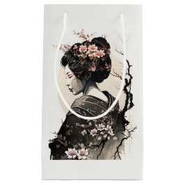 Elegante Geisha mit Kirschblüten -  Klein Cadeauzakje