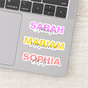 Elegante gekleurde naamstickers voor meisjes sticker