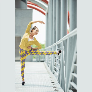 Elegante gele bakstenen gym yoga damesleggings leggings
