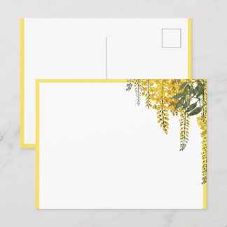 Elegante Gele Bloemen Botanische Ansichtkaart Briefkaart