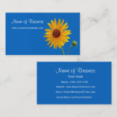 Elegante Gele Bloemen Zomer Zonnebloem Blauwe Heme Visitekaartje (Voorkant / Achterkant)