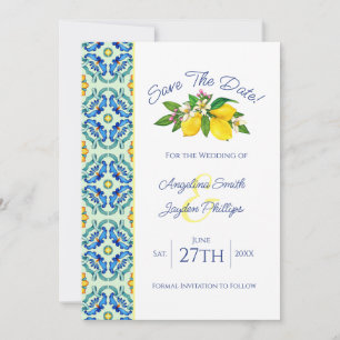 Elegante Gele Citroen Trouwkaart 'Save the Date' Kaart