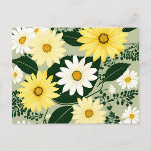 Elegante gele en witte madeliefjes bloemen briefkaart