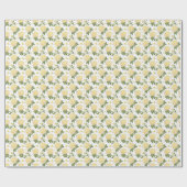 Elegante Gele Hydrangea Bloemen Patroon Cadeaupapier (Vlak)
