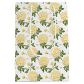 Elegante Gele Hydrangea Bloemvlinder Patroon Medium Cadeauzakje (Achterkant)