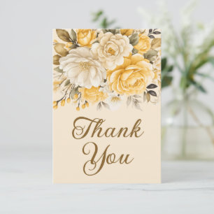 Elegante Gele Ivoor Crème Bloem Surprise Bedankkaart