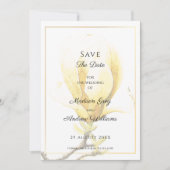 Elegante Gele Magnolia Save the Date Uitnodiging (Voorkant)