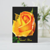 Elegante Gele Roos Bedankkaart (Staand voorkant)