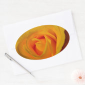 Elegante gele roos ovale sticker (Envelop)