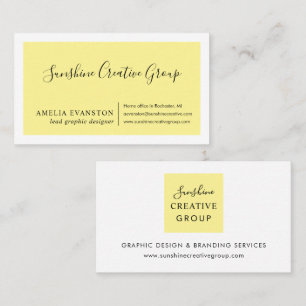 Elegante Gele Script Professionele Moderne Visitekaartje