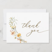 Elegante gele wilde bloemen dank u kaarten (Voorkant)